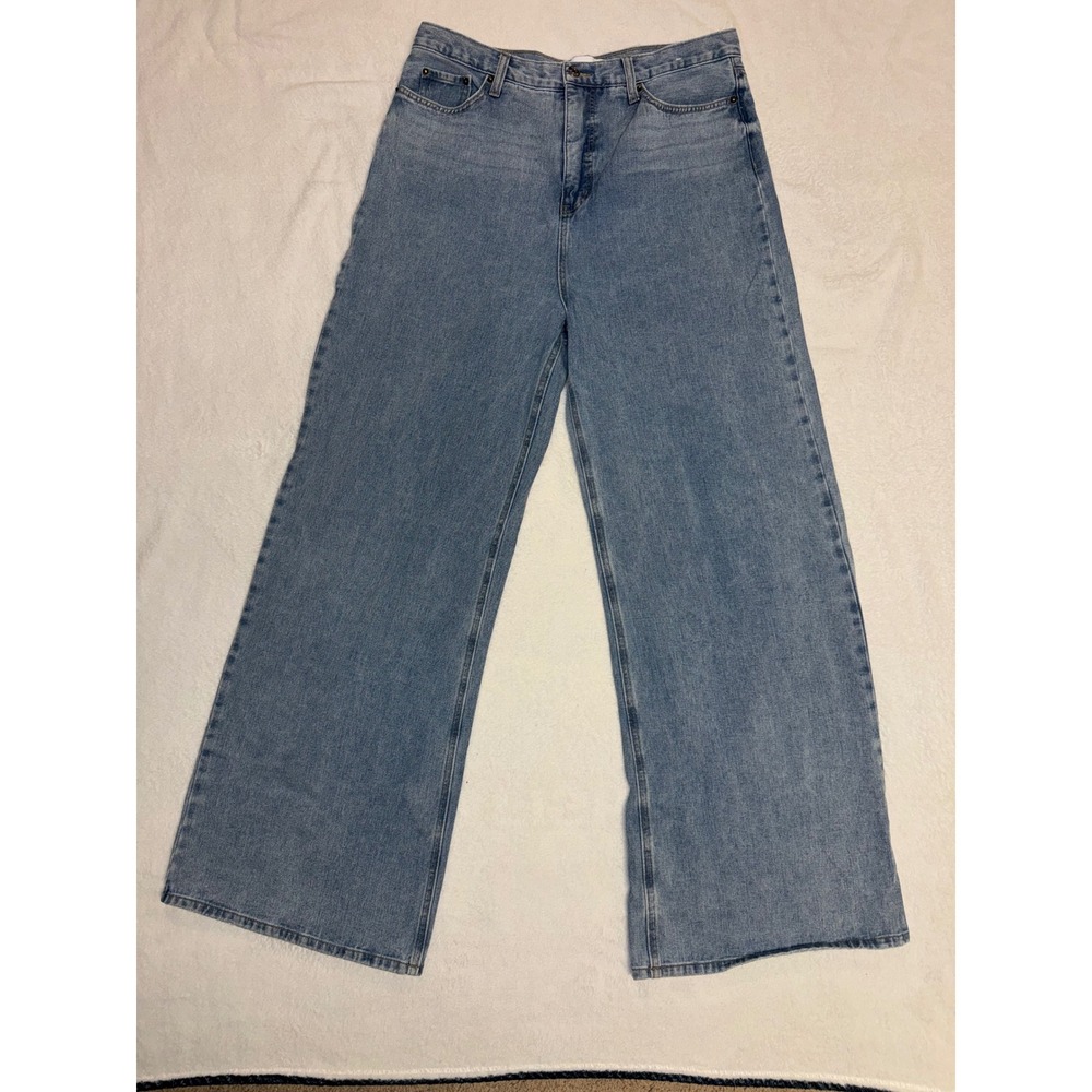 Sam Edelman Bianka High Rise Wide Leg Jeans Light Wash Size 32 JSEB-0317-CST